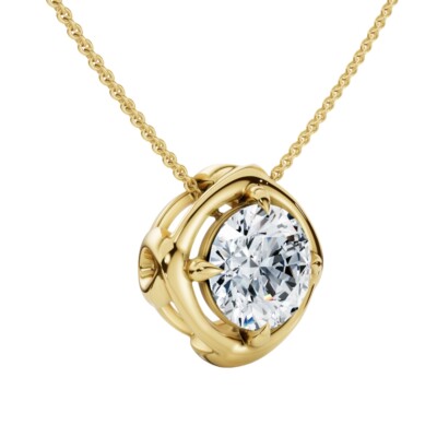 3/4Ct Natural Diamond Unspoken Pendant 14k Gold 18'' Women's Solitaire Necklace