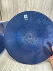 La Mediterranea Plates Large Blue set 4 13" round recycled glass Spain vintage — photo 7