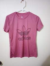 Adidas Short Sleeve Pink T-shirt Medium With Adidas Logo Woman's