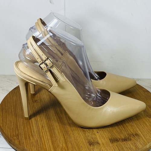 Gianni Bini Kensor decolte in pelle con tacco nudo taglia 11M NUOVO - Foto 2 di 7