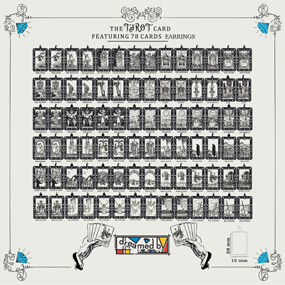 Dreamed by Magic The Magician Tarot 925 Sterling Silver Engraved Earring  Jewelry