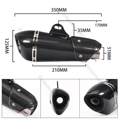 ATV Mid Exhaust System Pipe Slip On 51mm Muffler Modified For Duke 200 2020-2023 - Bild 5 von 12