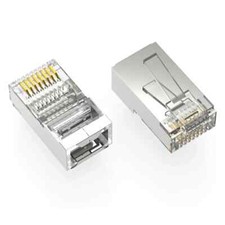 RJ45 CAT5E Shielded Plug Solid 50 Micron 100pk