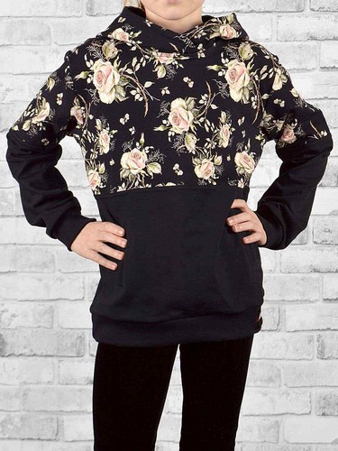 Girls Hooded Pullover Hoodie Sweater Long Sleeve Rose Pattern Children 30328 - Picture 27 of 42