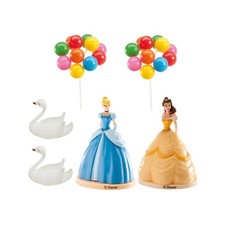 Set di Cake Topper per Decorazione Torta. Disney Cenerentola e Belle, 8,5cm