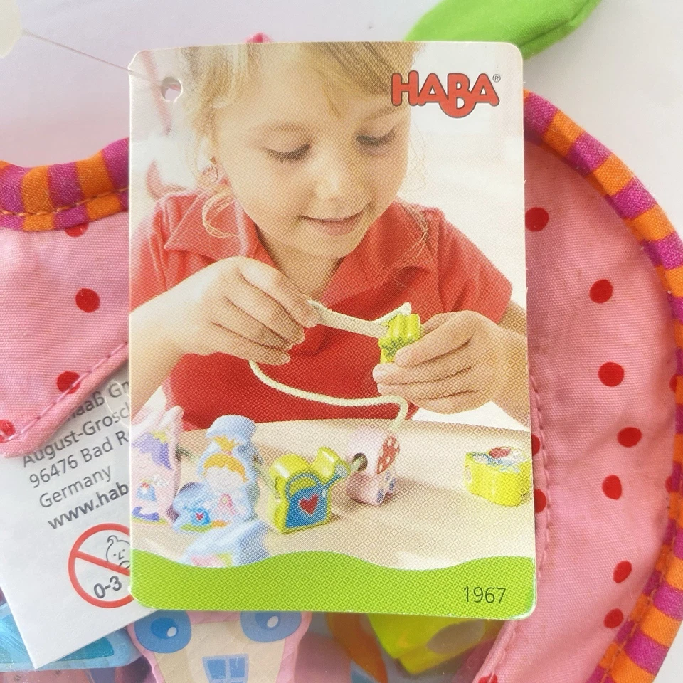 Haba Bambini Beads Kids Beading String Beads Wood Flower Faries Fine Motor Skill - Image 2 of 4