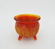 Vintage Degenhart Bloody Mary Orange Slag Glass Gypsy Pot Toothpick Holder