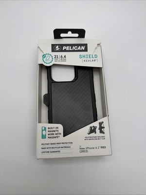 Pelican Shield Compatible with MagSafe Case w Holster For iPhone 15 Pro Black