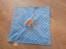 Crevent Dinosaur Baby Lovey Security Blanket 13  Blue Stuffed plush Minky Dots