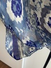 Fabindia style Cotton Blend Scarf Stole Wrap Ikat Print Cobalt Navy Blue White — photo 10