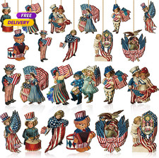 24 Pcs 250th Anniversary 4th of July Ornaments Vintage Patriotic Tree Ornaments