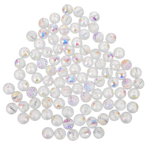 100 sztuk szklanych koralików do robienia biżuterii przezroczysty okrągły kryształ 8×7 mm - Zdjęcie 9 z 12