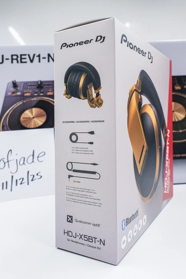 Pioneer DJ HDJ-X5BT-N (GOLD) – Over-Ear Bluetooth DJ Headphones – NEW OVERSTOCK - Image 3 of 4