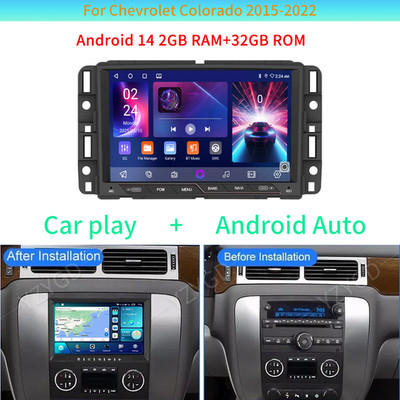 For Chevrolet Colorado 2015-2022 Car Radio Android Navigation Player GPS 2+32G