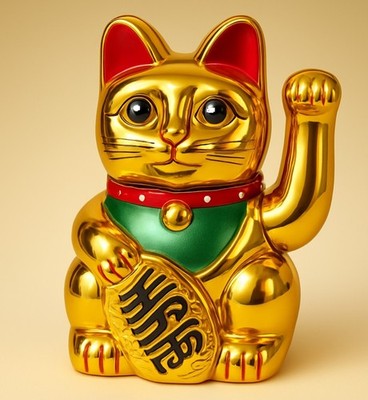 Winkekatze Glückskatze Maneki Neko winkende Katze Glücksbringer 0255A