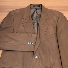Vintage Cavenders Blazer Mens 44 Long CCC Western Sport Coat Suede Sawtooth