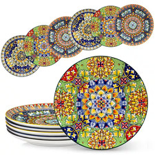 Colorful Dinner Plate Set of 6 Porcelain Dinn...