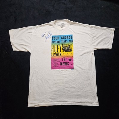 Vintage Winterland 1994 Huey Lewis & The News Concert T-Shirt XL Autographed
