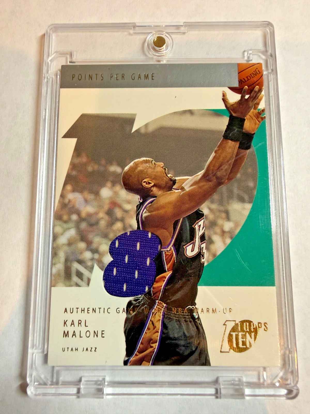 2002-03 Topps Ten Karl Malone GAME WORN Jersey Patch /1500 #8 NM-MINT Utah Jazz