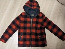 Pendleton Hooded Jacket Black Check L Red Black Plaid
