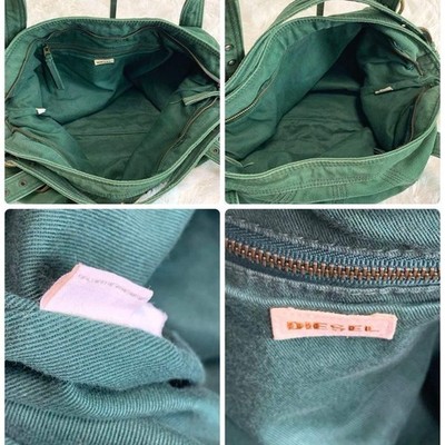 DIESEL tote Bag Grunge archive vintage y2k canvas green japan rare