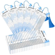 Reading List Bookmarks 50 PCS with 5 Tassels Book Tracker Library Card