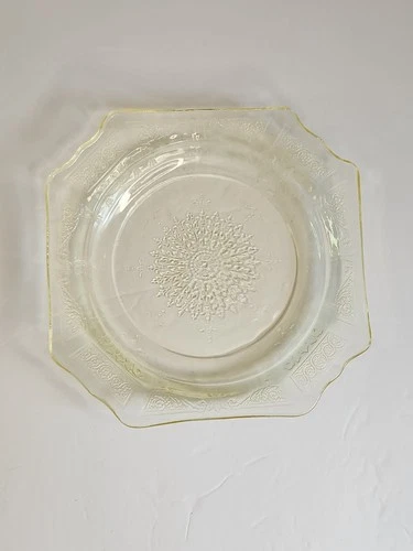 Vintage Hocking Princess Yellow Depression Glass Bread Plate ~Radioactive~