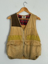 Vintage 60s Black Sheep Brand Hunting Vest Mens Small Canvas