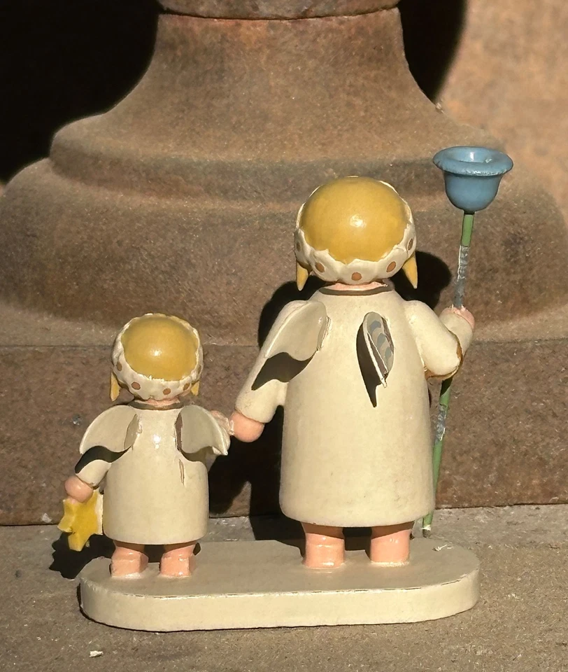 Alter Margeritenengel Geschwister mit Lichtnapf und Stern Wendt & Kühn - Bild 3 von 4