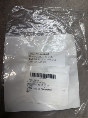 Parker Z51-0034-063 EMI Shielding Gasket SI-Gel EMI Mesh .063 Dia 30 Inch NOS