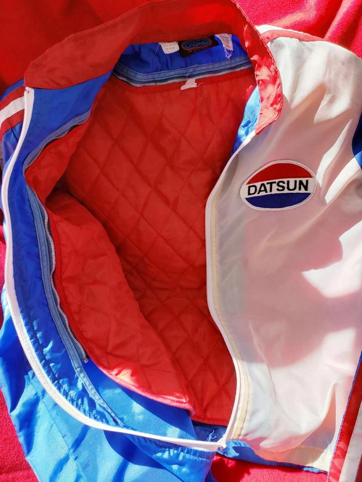 Vintage 70’s Datsun Racing Striped Windbreaker Jacket (Rare w/zip-in liner) - Image 3 of 4