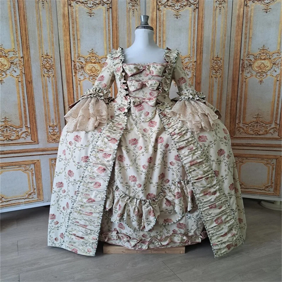 Century Francaise Rococo Dress Victorian Queen Marie Antoinette Dress Ball Gown - Image 2 of 4