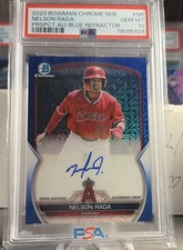 NELSON RADA 2023 Bowman Chrome Mega Mojo Auto Blue Refractor /150 PSA 10 Gem