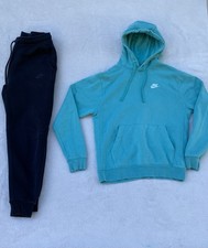 Nike Sportswear Club Fleece Green Top  Black Jogger Set Size S Top/ M Pants