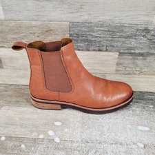 Kork-Ease Bristol Womens Chelsea Boots Sz 7.5 Brown Leather Slip On Round Toe