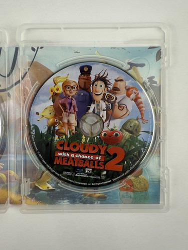 Cloudy with a Chance of Meatballs 1 & 2 Lenticular Slip (3D, Blu-ray, DVD) Lot - Picture 18 of 19