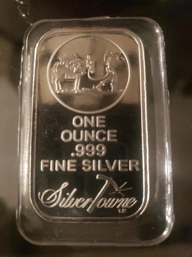 One Ounce SilverTowne Prospector Mule 1 oz .999 Fine Silver Bar Uncirculated