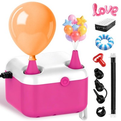 3 in 1 Ballonpumpe, Ballonpumpe elektrisch Doppeldüse UK-Stecker, S, pink 