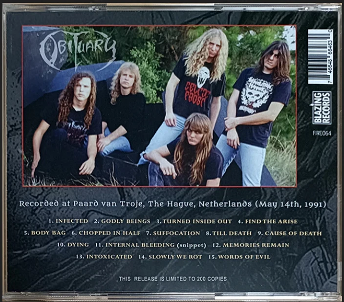 OBITUARY Live… Under the Darkening Light Netherlands '91 Import CD SEALED - Image 2 of 2