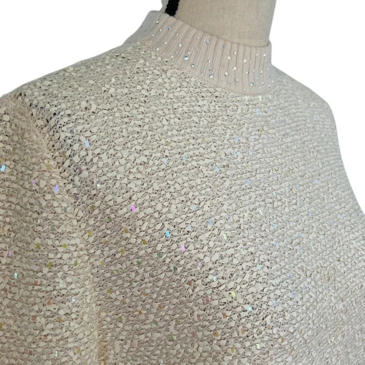 St John Evening Sequin Knit Pullover Sweater Size 10 - Image 2 of 4