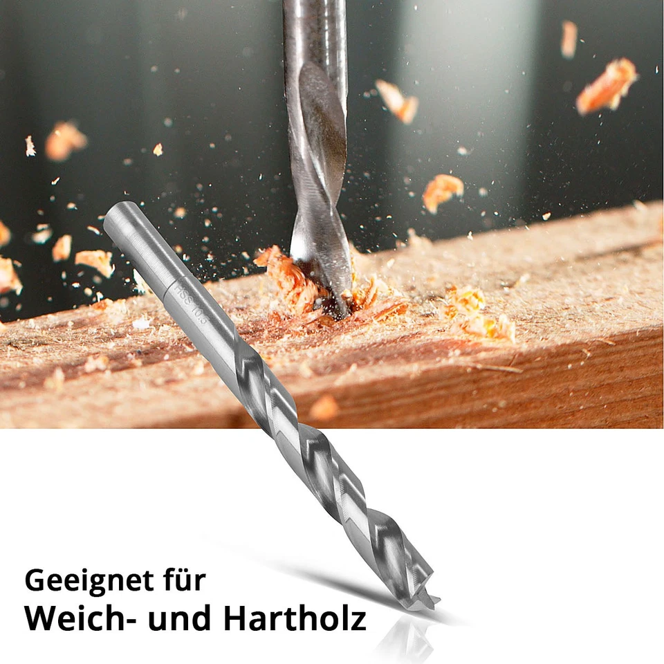 STAHLWERK HSS Holz Spiralbohrer 25er Set 1-13 mm Holzbohrer HSS Bohrer Satz - Bild 4 von 4