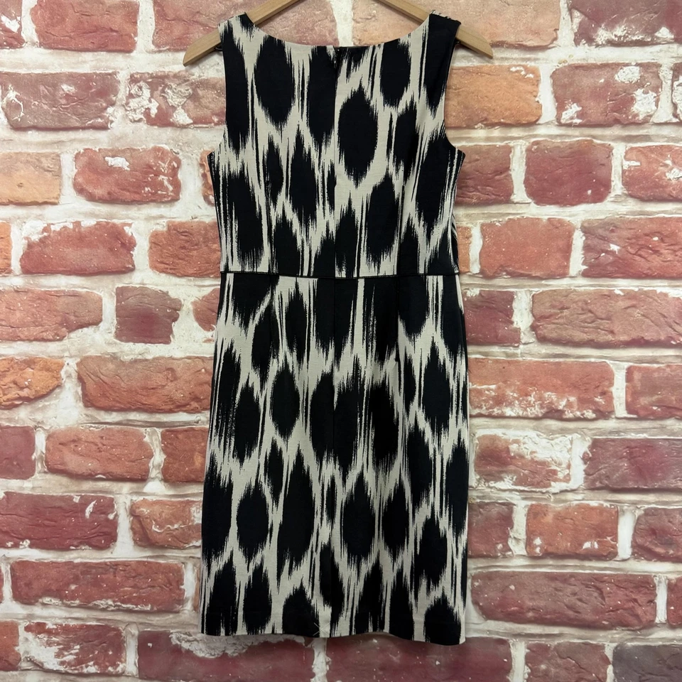 Vestido Ann Taylor Mujer 2 Negro Blanco Abstracto Informal Carrera Funda Cremallera Foto 2 de 4