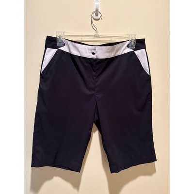 EP Pro Womens Golf Shorts Black White Contrast Trim Size 12 Stretch Bermuda