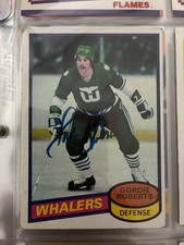 Gordie Roberts Autographed 1980 Topps WHALERS Hockey Card #112