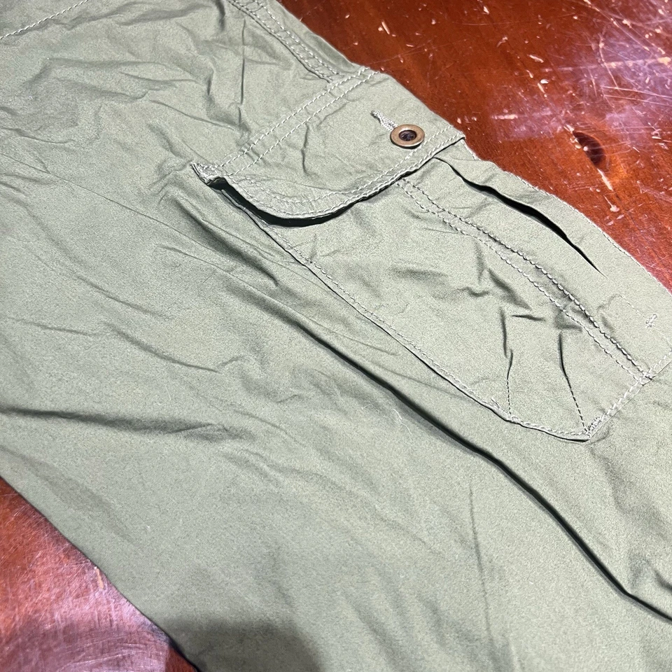 Pantalones capri cargo Y2K Tommy Hilfiger verde granola 3/4 cordón mujer talla 12 Foto 4 de 4