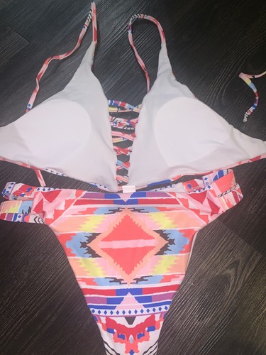 Spedizione gratuita! Nuovo senza etichette! Costume da bagno bikini multicolore tribale 2 pezzi - Foto 2 di 3