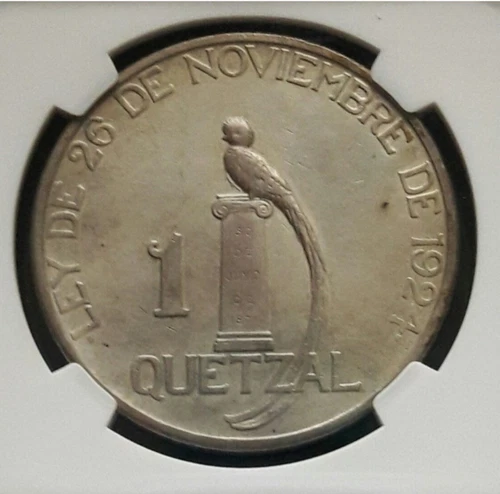 Guatemala 1925 1 Quetzal Silver Coin ➕️ NGC UNC DETAILS ➕️ Low MINTAGE 🇬🇹 ✅️