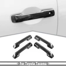 For 2024-2025 Toyota Tacoma Carbon Fiber Style Smart Door Handles Cover Trim Set