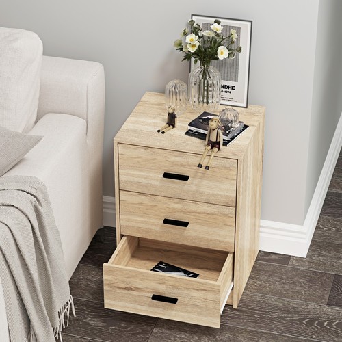 3 Drawer Wooden Bedroom Bedside Cabinet Furniture Storage Nightstand Side Table - Picture 32 of 130