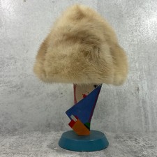 White Mink Fur Womens Vintage Cloche Hat